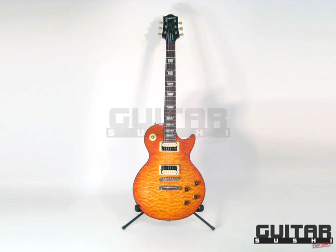 Epiphone Elite 2005 Elitist Tak Matsumoto Les Paul Tak Burst 6 string Electric Guitar includes Certificate of Authenticity (COA), Original Signature Hardshell Case, Truss Key, Original hang-tags and more... [GUITAR SUSHI] Maintaining a wide-stance since 2006 | www.guitarsushi.com