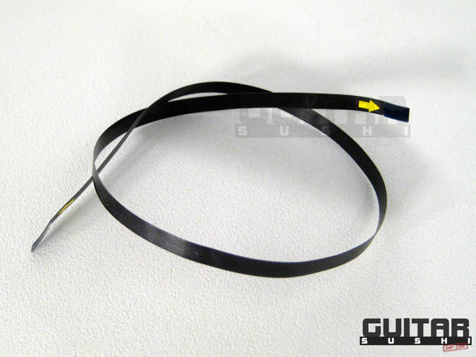11 inch FLEX RIBBON CABLE FOR GIBSON ROBOT - TRONICAL for: Les Paul, SG, Flying V, Jr. Junior, Explorer & Self-Tuning Fender Stratocaster Proto-types. Connects Tronical Tail Stop Piece or Bridge to Master Control CPU (with MCK) [GUITAR SUSHI] Maintaining a wide-stance since 2006 | www.guitarsushi.com