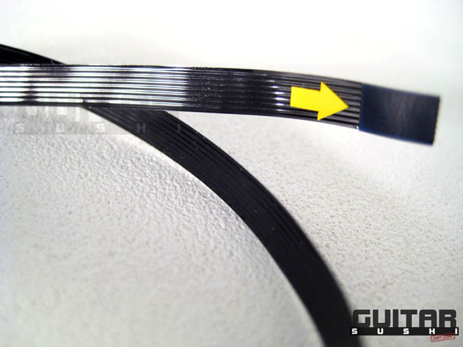 11 inch FLEX RIBBON CABLE FOR GIBSON ROBOT - TRONICAL for: Les Paul, SG, Flying V, Jr. Junior, Explorer & Self-Tuning Fender Stratocaster Proto-types. Connects Tronical Tail Stop Piece or Bridge to Master Control CPU (with MCK) [GUITAR SUSHI] Maintaining a wide-stance since 2006 | www.guitarsushi.com