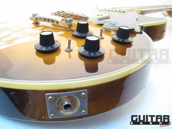 Vintage 1974 Ibanez Custom Agent Model 2405
Classic Pre-Serial Collectible Japanese Les Paul Style Lawsuit Era Electric Guitar with Urn Inlay Headstock, Creme Super 70 & Black DiMarzio pickups, and includes Hardshell Case [GUITAR SUSHI] Maintaining a wide-stance since 2006 | www.guitarsushi.com